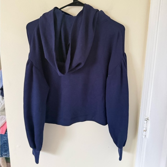 Ramy Brook Tatum Puff Sleeve Sweatshirt in Navy Blue - Picture 5 of 8